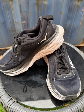 Hoka One One Bondi 8 Black White Running Shoes Women's 8